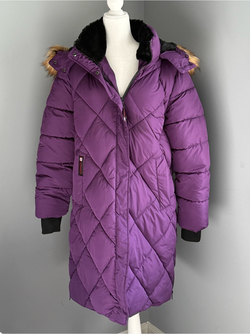 Canada Weathergear Coat Winter Parka Purple Faux Fur Quilted